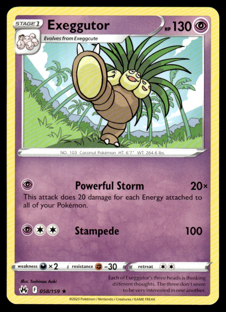 Exeggutor 058/159 Rare - Crown Zenith - Sword & Shield