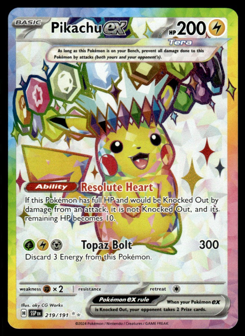 Pikachu ex 219/191 - Surging Sparks - Scarlet & Violet