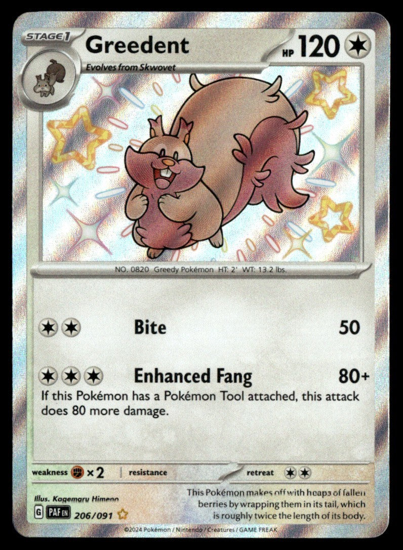Greedent 206/091 - Paldean Fates - Scarlet & Violet
