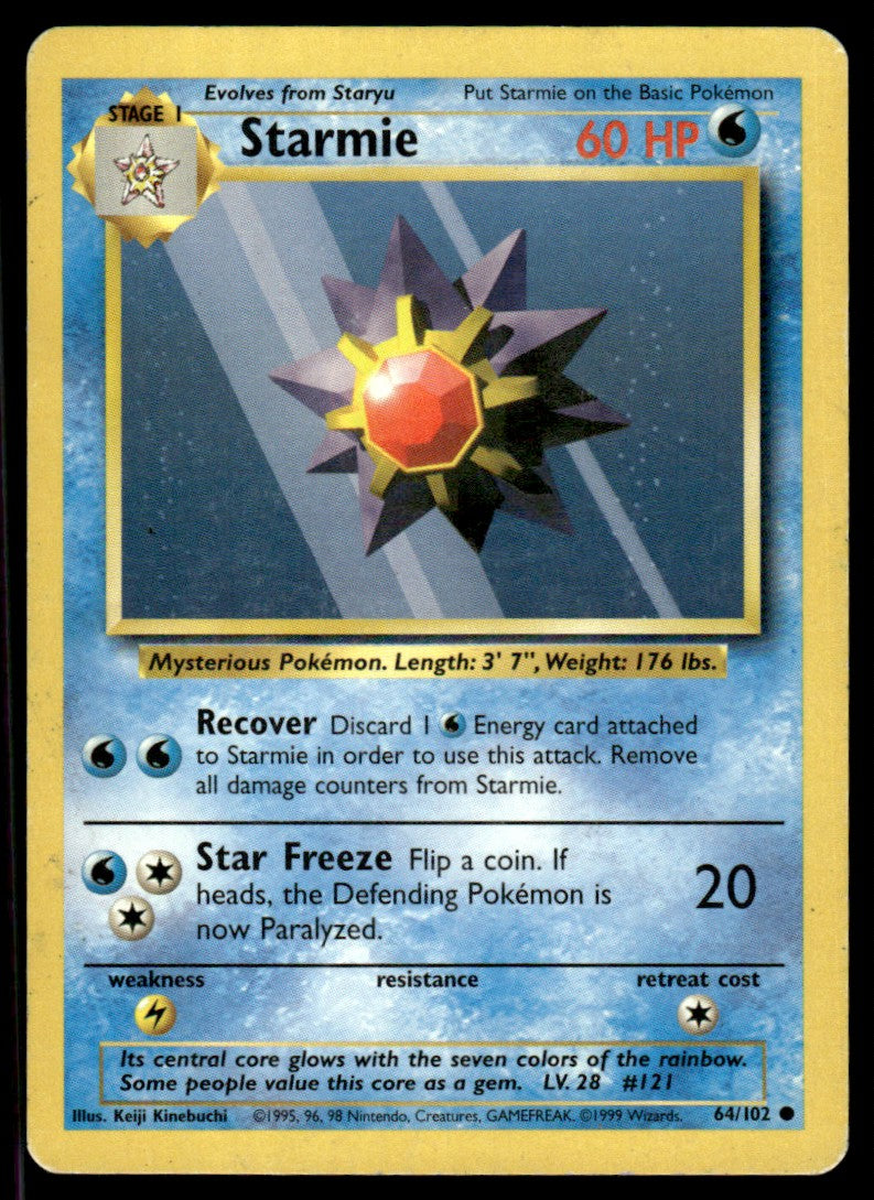 LP Starmie 64 No Holo - Base Set