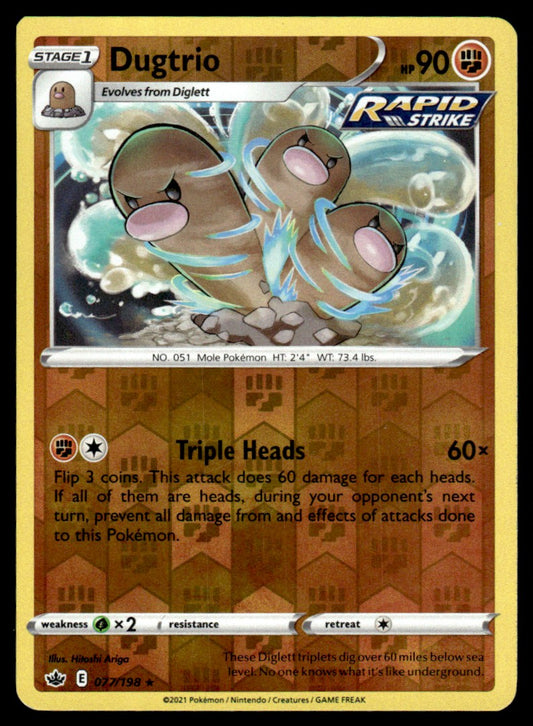 Dugtrio 077/198 Reverse - Chilling Reign - Sword & Shield