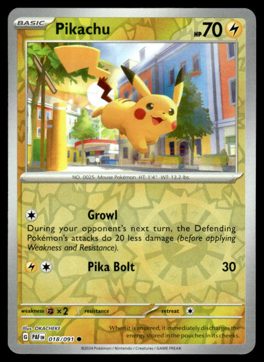 Pikachu 018/091 Reverse - Paldean Fates - Scarlet & Violet