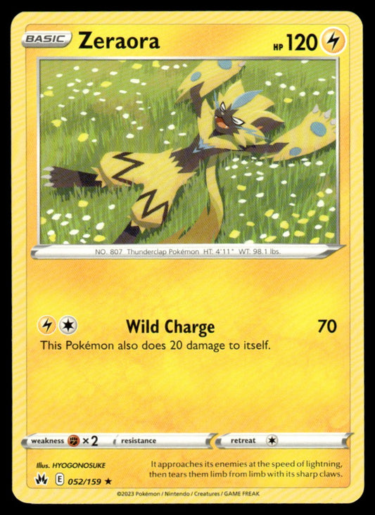 Zeraora 052/159 Rare - Crown Zenith - Sword & Shield