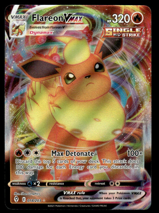 Flareon VMAX 018/203 - Evolving Skies - Sword & Shield