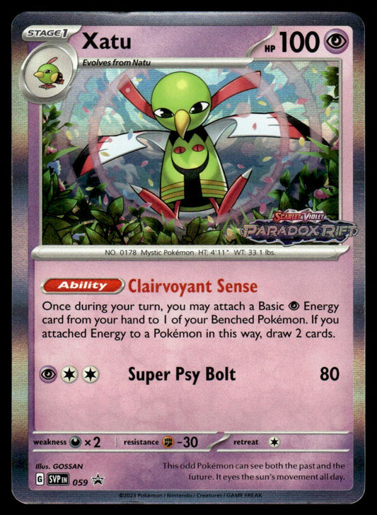 Xatu (Pre Release) 59/PRSV - Scarlet & Violet Promos - Scarlet & Violet