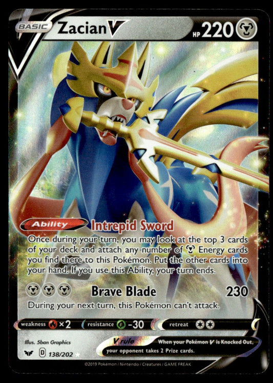 Zacian V 138/202 - Sword & Shield Base Set - Sword & Shield