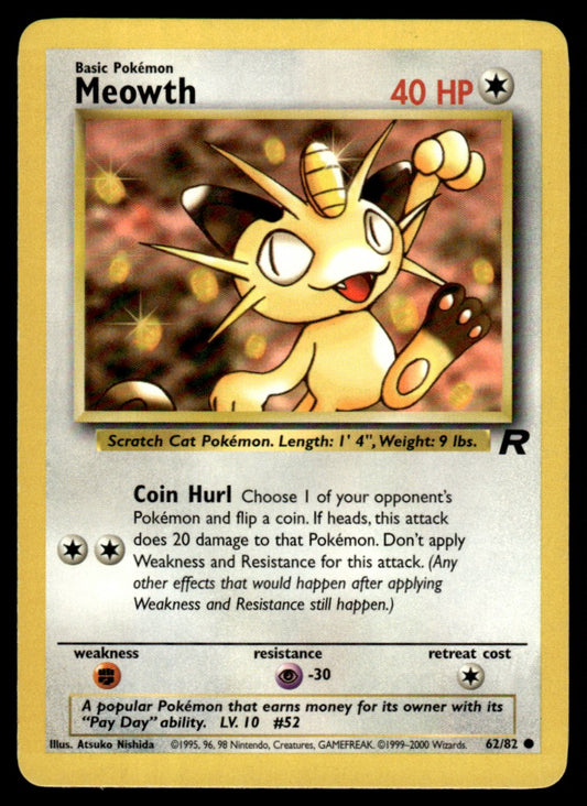 LP Meowth 62 No Holo - Team Rocket