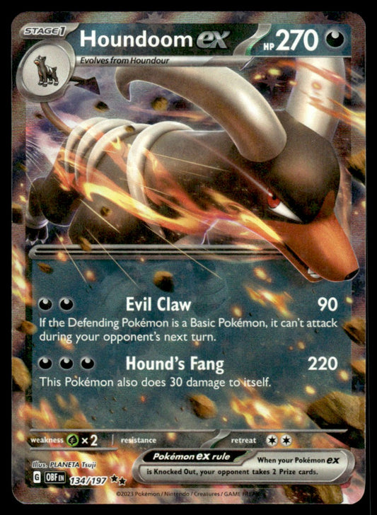 Houndoom ex 134/197 - Obsidian Flames - Scarlet & Violet
