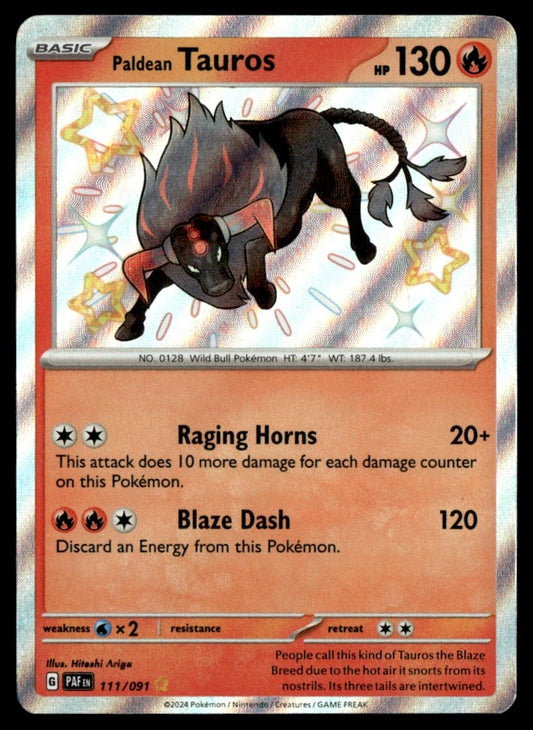 Paldean Tauros 111/091 - Paldean Fates - Scarlet & Violet