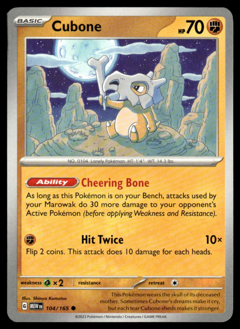 Cubone 104/165 Comun - Scarlet & Violet - 151 - Scarlet & Violet