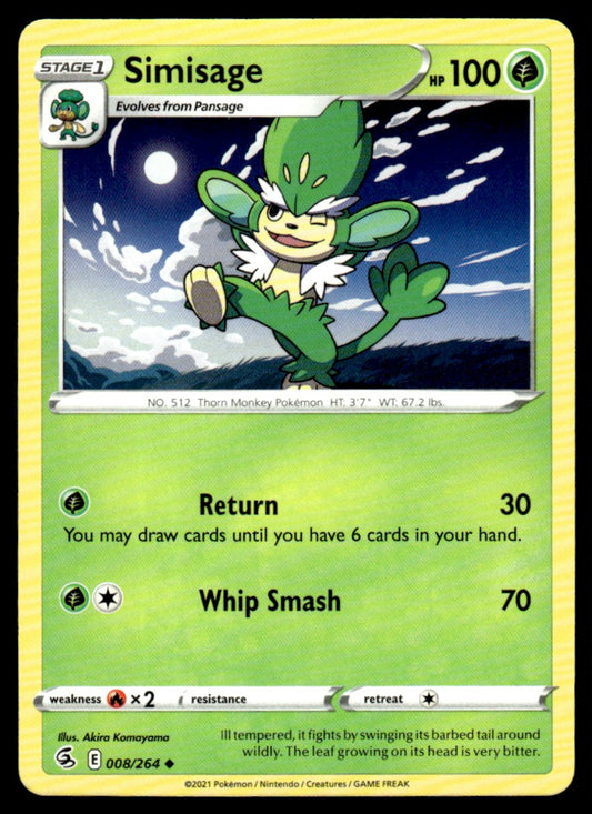 Simisage 008/264 Uncomon - Fusion Strike - Sword & Shield