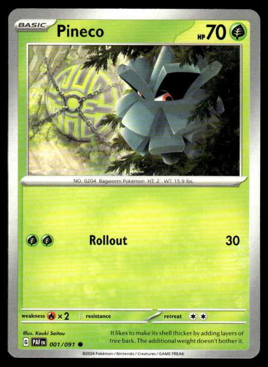 Pineco 001/091 Comun - Paldean Fates - Scarlet & Violet