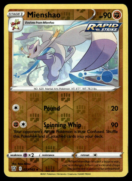 Mienshao 077/163 Reverse - Battle Styles - Sword & Shield