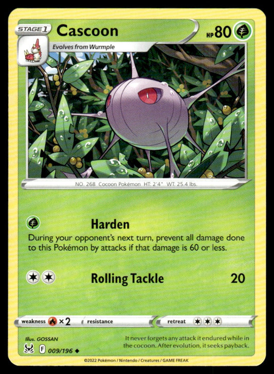 Cascoon 009/196 Uncomon - Lost Origin - Sword & Shield