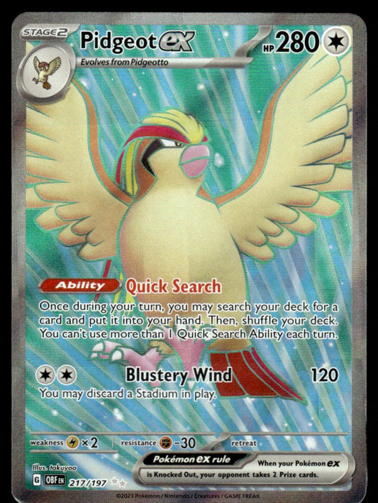 Pidgeot ex 217/197 - Obsidian Flames - Scarlet & Violet