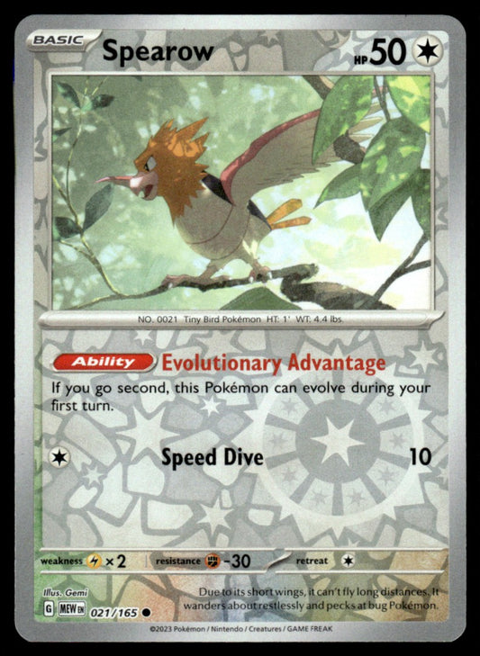 Spearow 021/165 Reverse - Scarlet & Violet - 151 - Scarlet & Violet