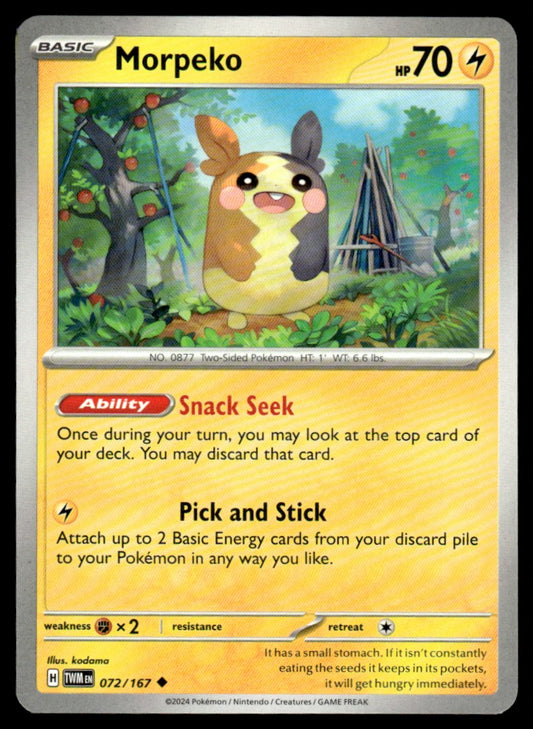 Morpeko 072/167 Uncomon - Twilight Masquerade - Scarlet & Violet