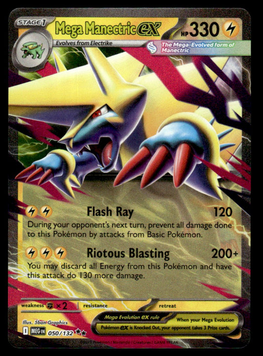 Mega Manectric ex 050/132 - Mega Evolution Base Set - Mega Evolution