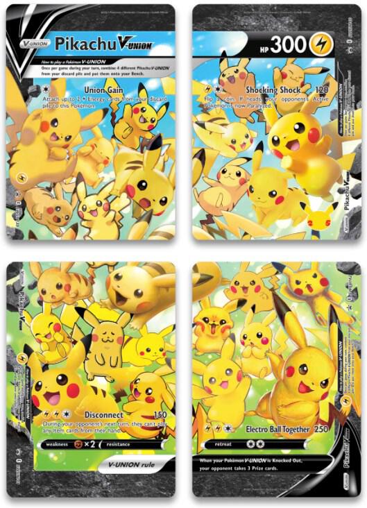 Pikachu V-Union - Sword & Shield Promos - Sword & Shield Set de 4 SWSH139 SWSH140 SWSH141 SWSH142