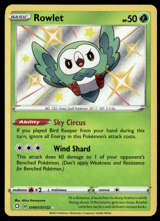 Rowlet SV001/SV122 - Shining Fates - Sword & Shield