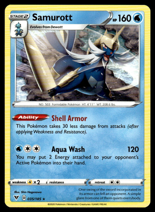 Samurott 035/185 Rare - Vivid Voltage - Sword & Shield