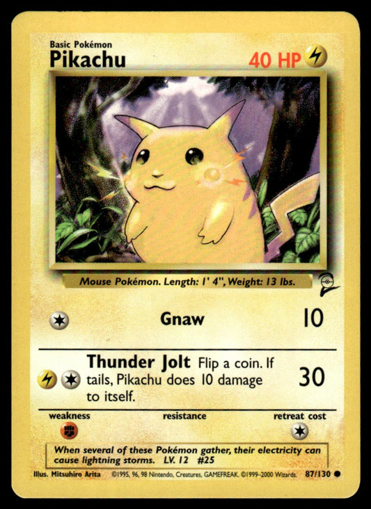 LP Pikachu 87 No Holo - Base Set 2