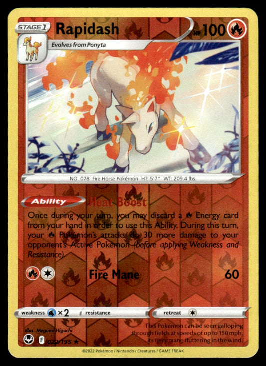Rapidash 022/195 Reverse - Silver Tempest - Sword & Shield