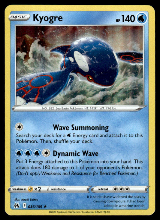 Kyogre 036/159 Holo - Crown Zenith - Sword & Shield