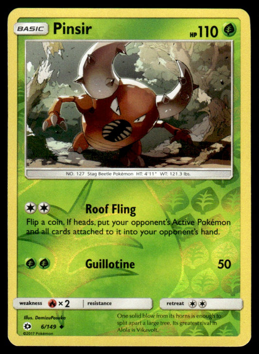 NM - Pinsir 6 - Reverse - Sun & Moon