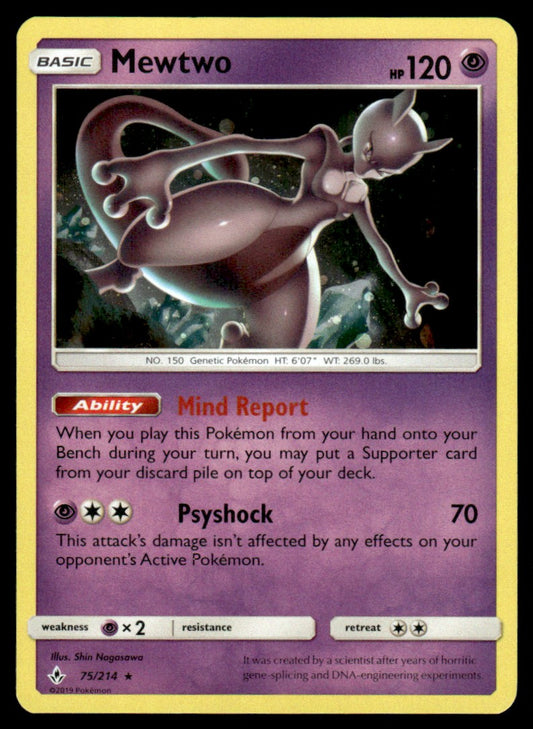 NM - Mewtwo 75 - Holo - Unbroken Bonds