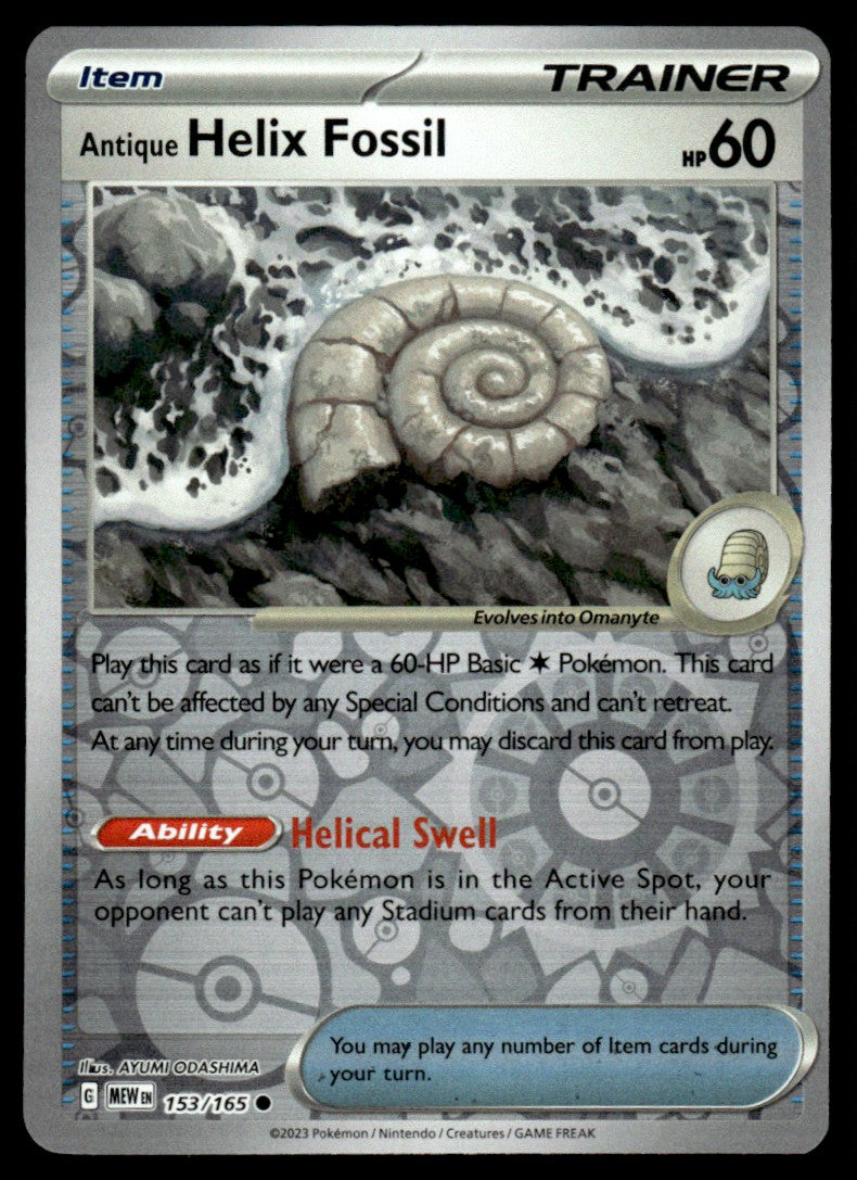 Antique Helix Fossil 153/165 Reverse - Scarlet & Violet - 151 - Scarlet & Violet