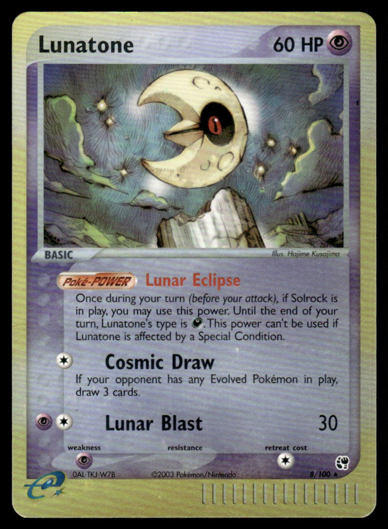 NM - Lunatone 8 - Reverse - EX Sandstorm