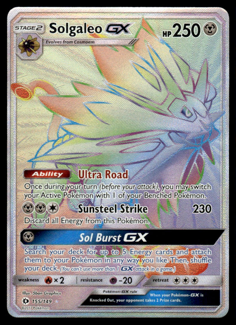 NM Solgaleo-GX 155 - SM Base Set