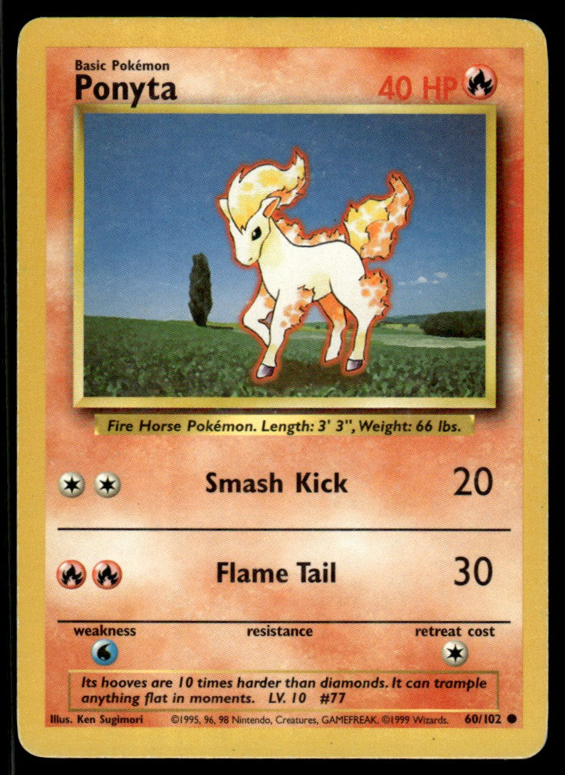 LP Ponyta 60 No Holo - Base Set