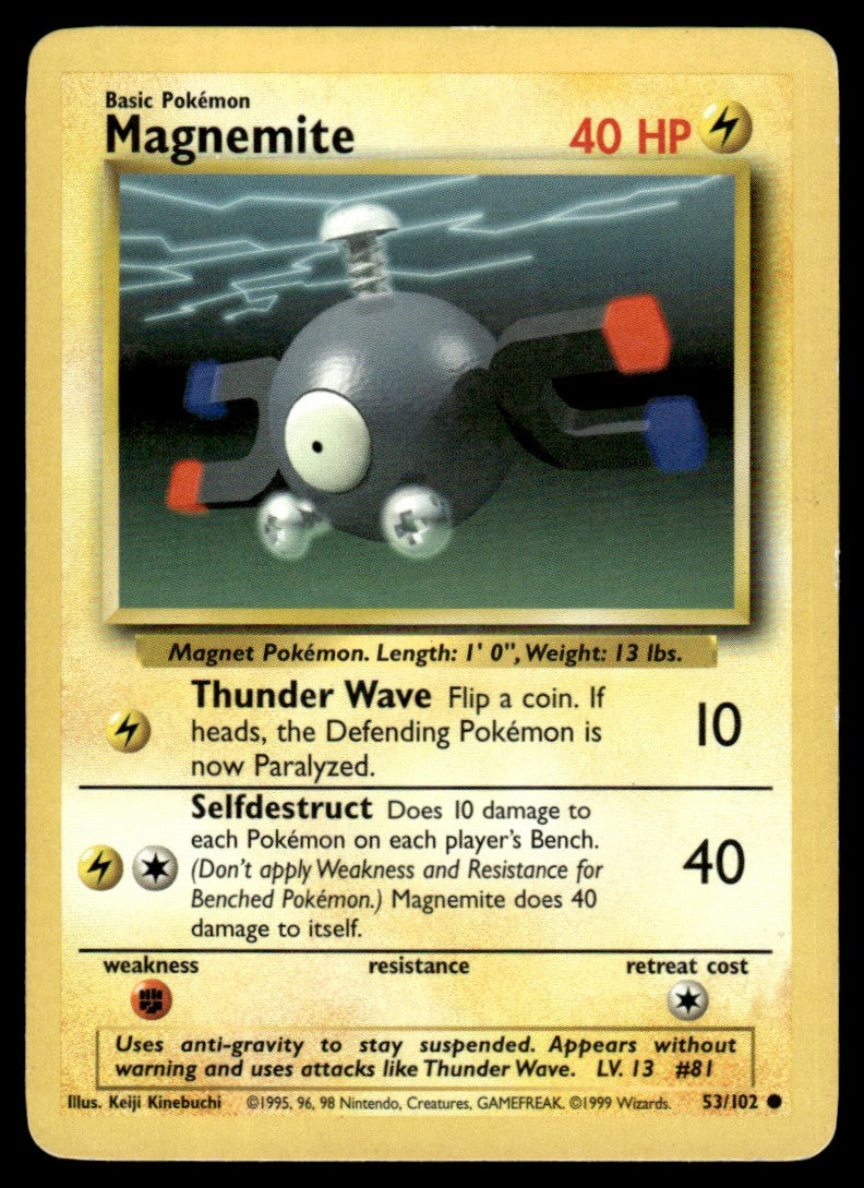 LP Magnemite 53 No Holo - Base Set