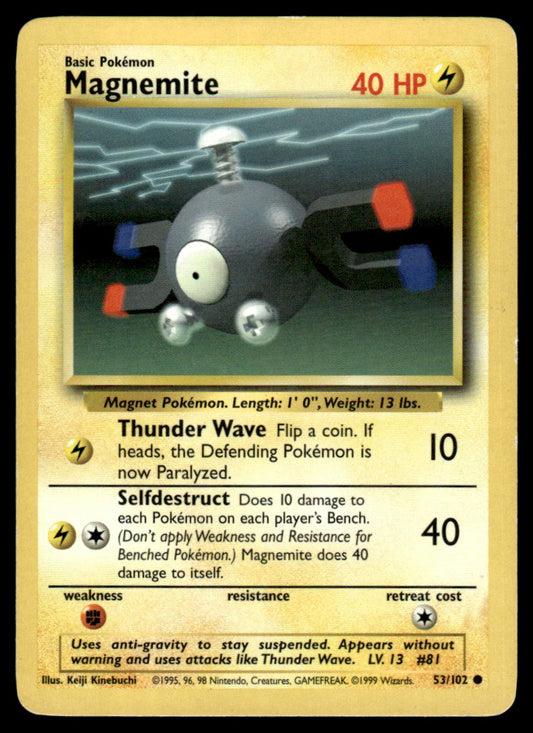 LP Magnemite 53 No Holo - Base Set