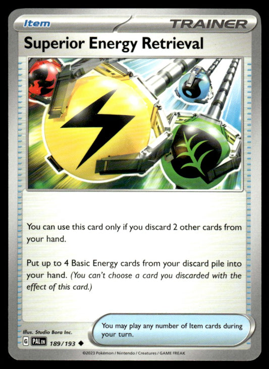 Superior Energy Retrieval 189/193 Uncomon - Paldea Evolved - Scarlet & Violet