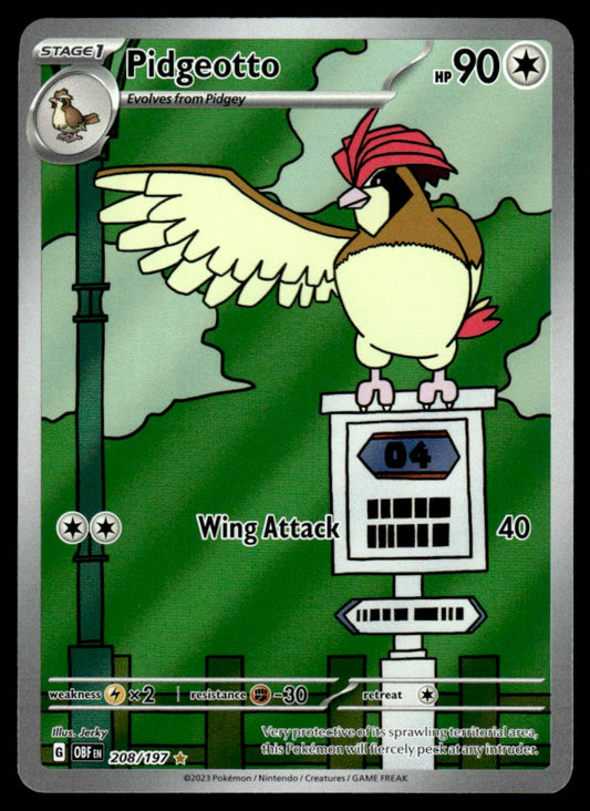 Pidgeotto 208/197 - Obsidian Flames - Scarlet & Violet