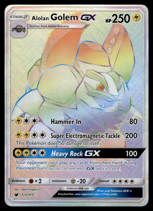 NM Alolan Golem-GX 113 - Crimson Invasion