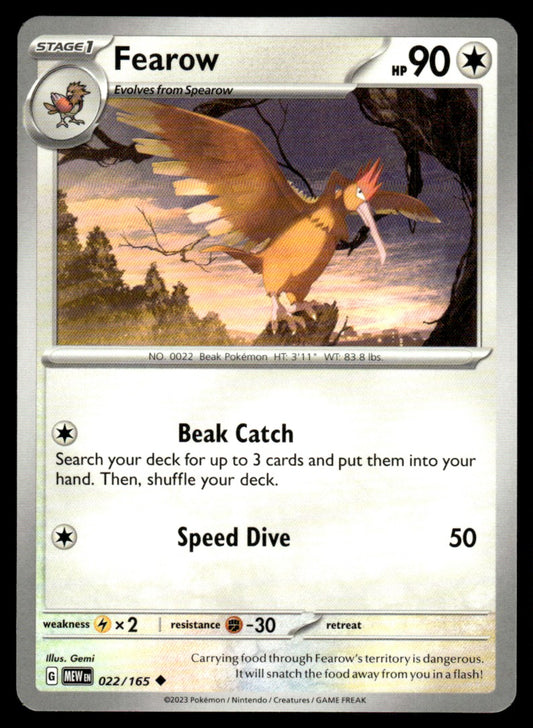 Fearow 022/165 Uncomon - Scarlet & Violet - 151 - Scarlet & Violet