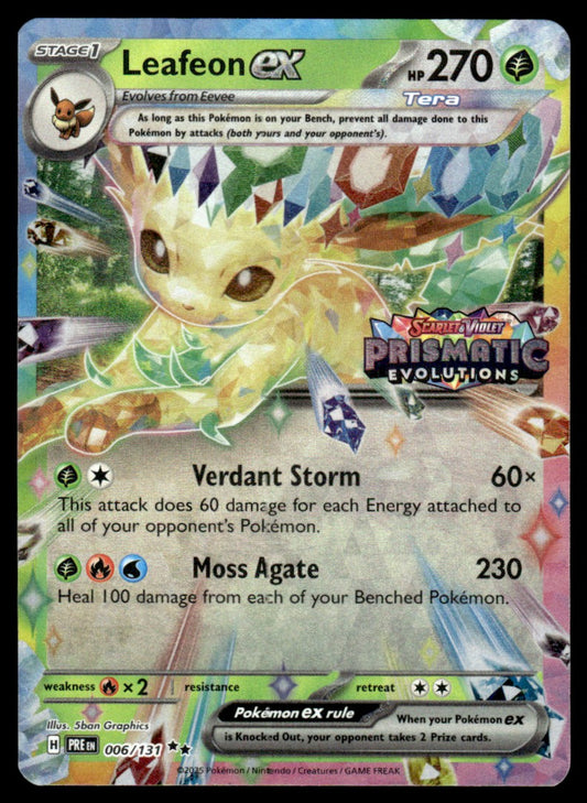 Leafeon ex 006/131 Stamped - Prismatic Evolutions - Scarlet & Violet
