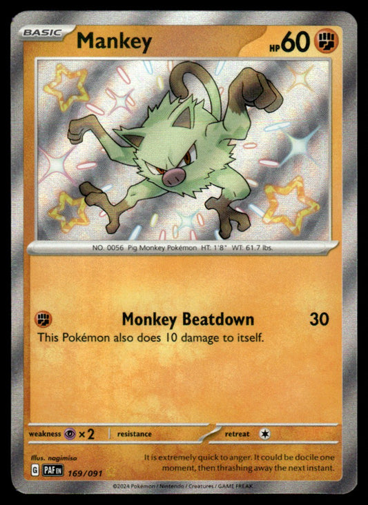 Mankey 169/091 - Paldean Fates - Scarlet & Violet