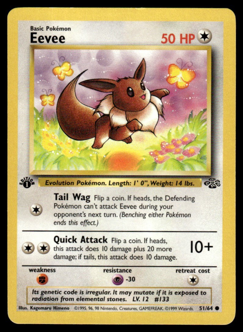 Eevee - 1st Edition No Holo  - NM - Jungle