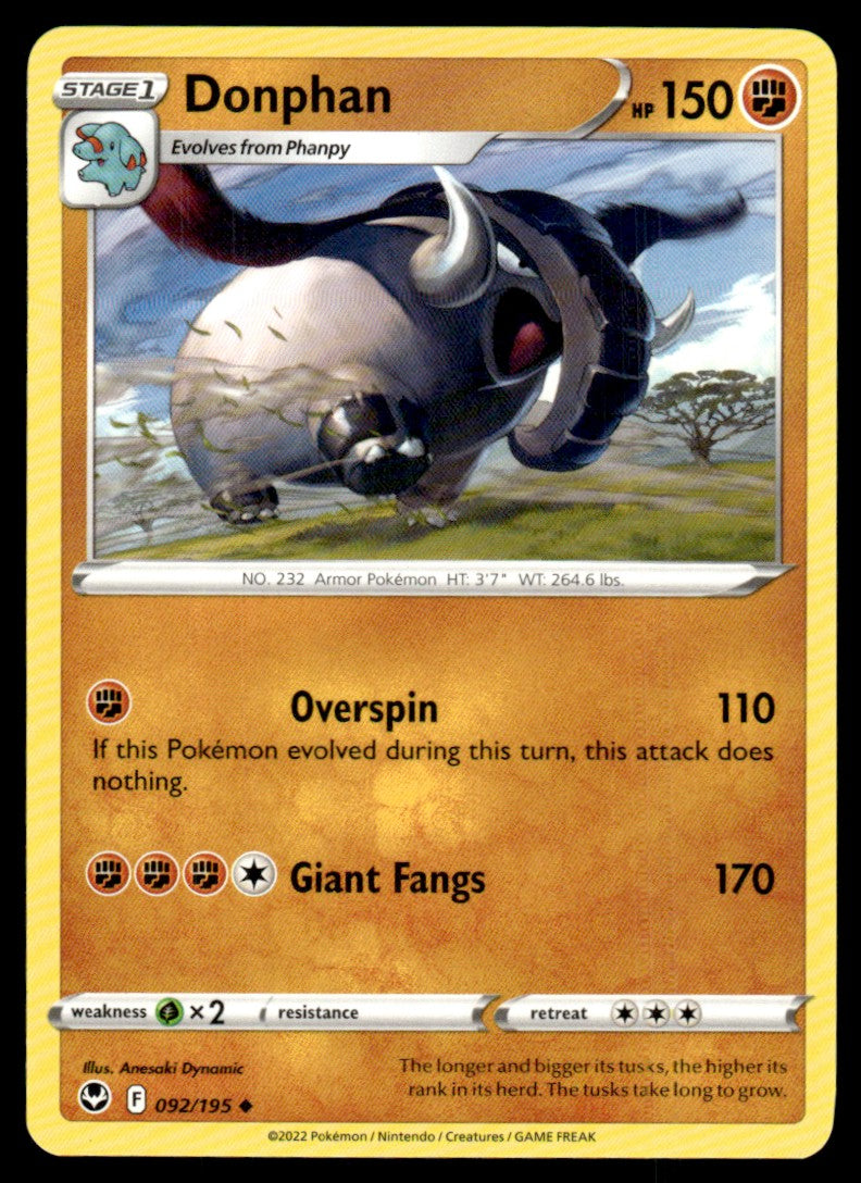 Donphan 092/195 Uncomon - Silver Tempest - Sword & Shield