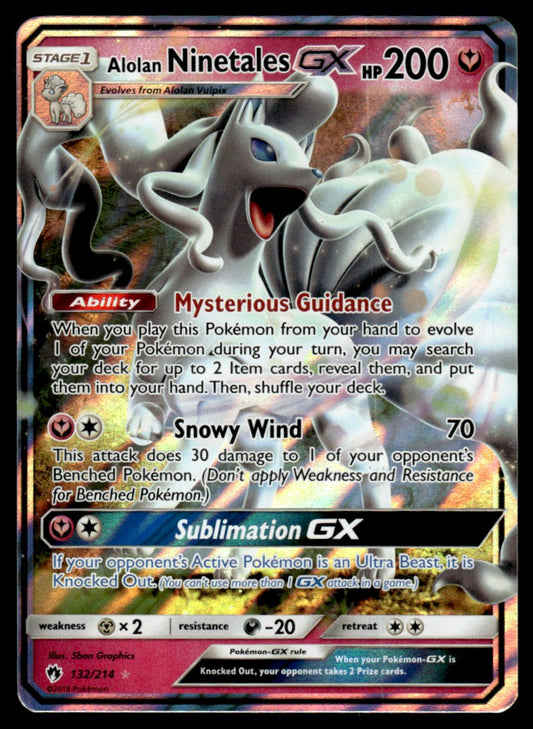 NM Alolan Ninetales-GX 132 - Lost Thunder