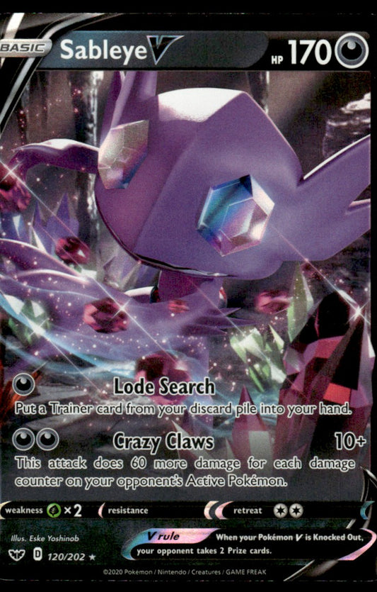 Sableye V 120/202 - Sword & Shield Base Set - Sword & Shield