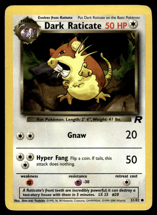 LP Dark Raticate 51 No Holo - Team Rocket