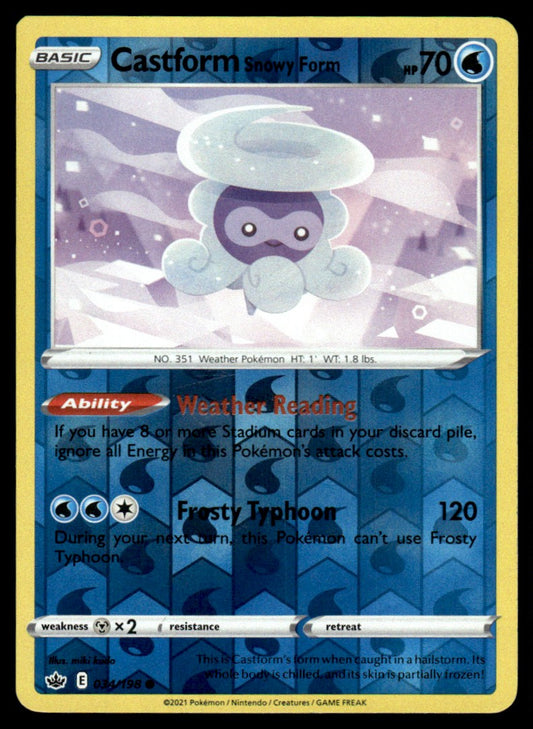 Castform Snowy Form 034/198 Reverse - Chilling Reign - Sword & Shield