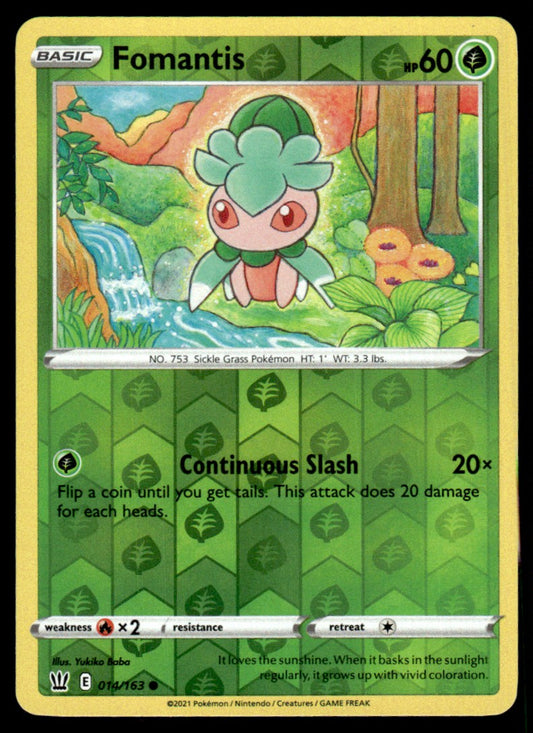 Fomantis 014/163 Reverse - Battle Styles - Sword & Shield