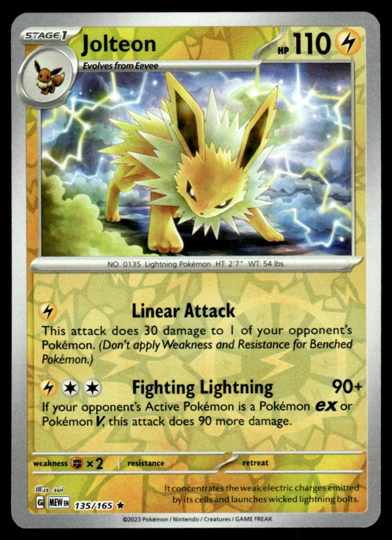 Jolteon 135/165 Reverse - Scarlet & Violet - 151 - Scarlet & Violet